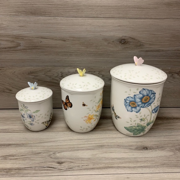 Lenox | Kitchen | Lenox Canister W Lids Butterfly Meadow ...
